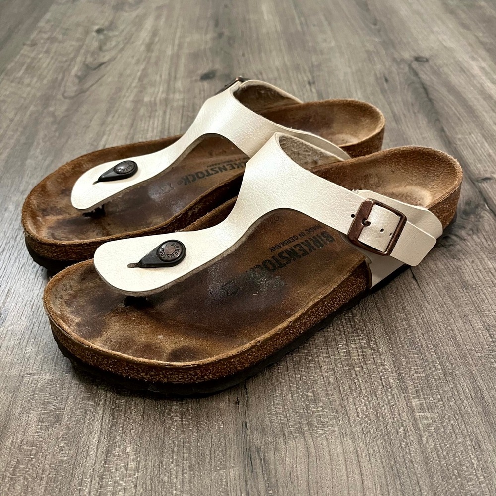 Birkenstock Sandals Gizeh Pearl White Thong Womens 39 US 8-8.5